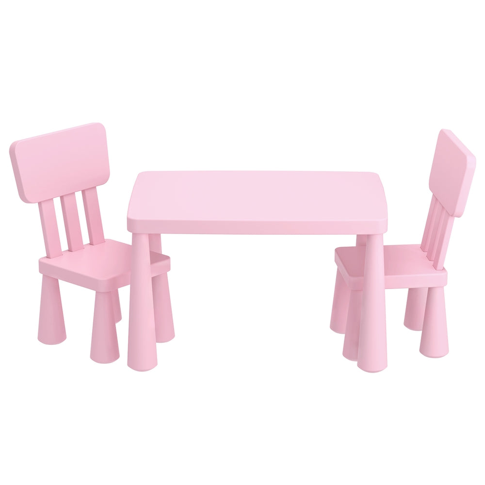 1 Kids Table and 2 Chairs Set Pink