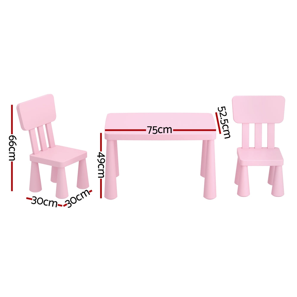 1 Kids Table and 2 Chairs Set Blue