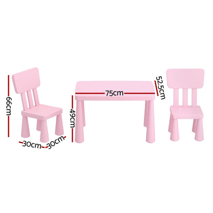 1 Kids Table and 2 Chairs Set Blue