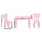 1 Kids Table and 2 Chairs Set Blue/Pink