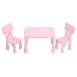 1 Kids Table and 2 Chairs Set Blue/Pink