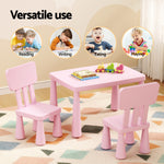 1 Kids Table and 2 Chairs Set Blue/Pink