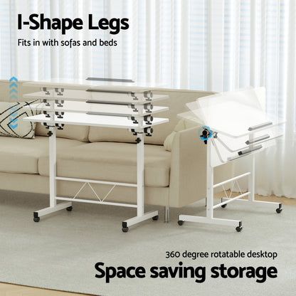 Laptop Desk Table Adjustable 80Cm White