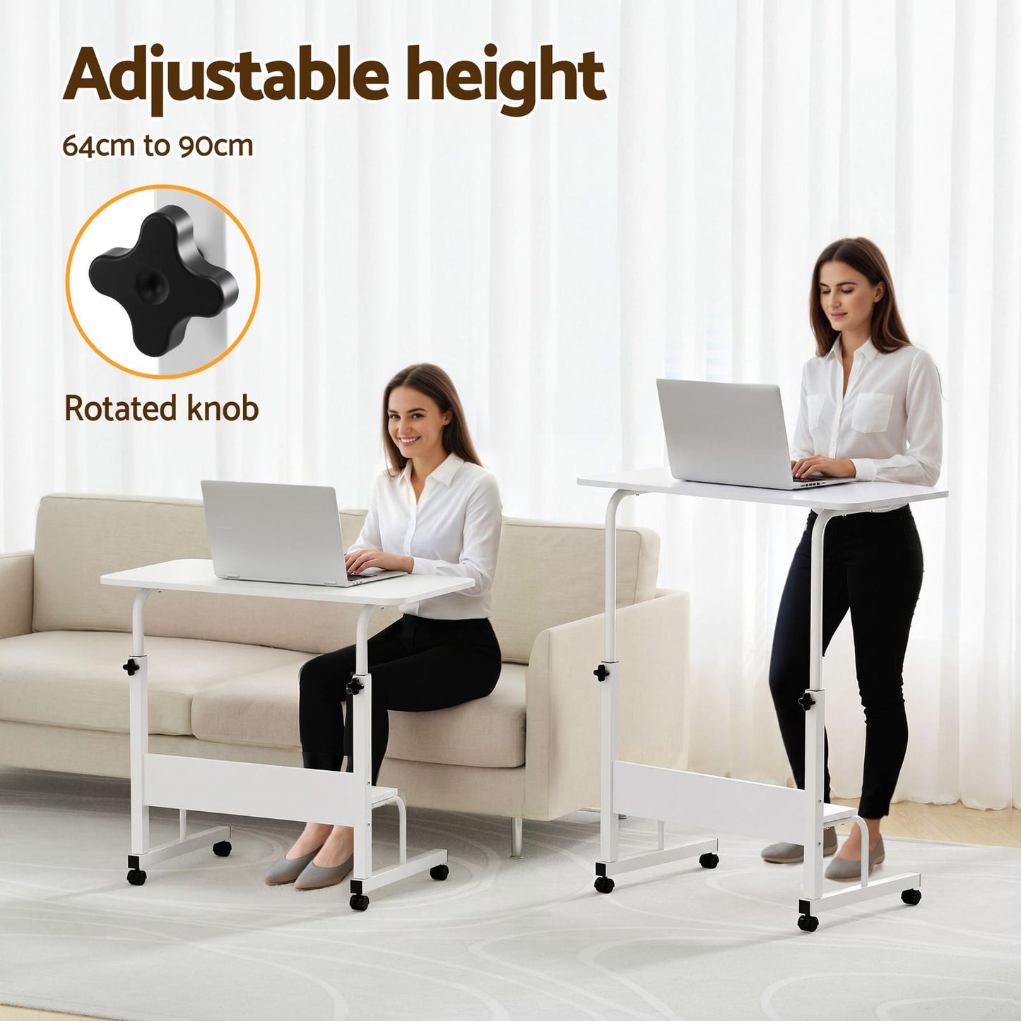 Portable Laptop Desk Adjustable 80x40x64cm