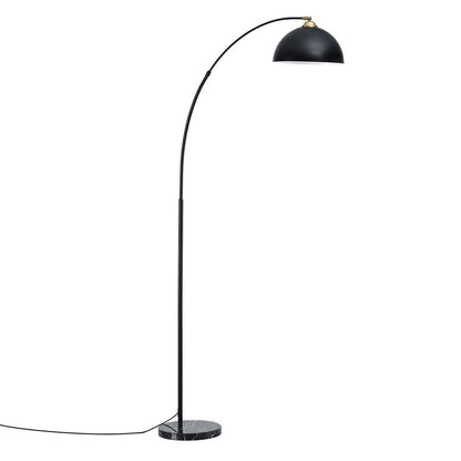 Modern Arched Floor Lamp Black Standing Heavy-Duty Marble Base for Living Room Bedroom