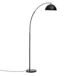 Modern Arched Floor Lamp Black Standing Heavy-Duty Marble Base for Living Room Bedroom