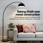 Modern Arched Floor Lamp Black Standing Heavy-Duty Marble Base for Living Room Bedroom