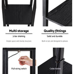 Floor Lamp 3 Tier Shelf Storage Led Light Stand Home Room Pattern Black