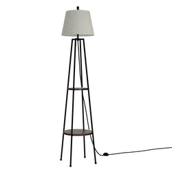 Modern Floor Lamp with Storage Shelves and LED Lighting