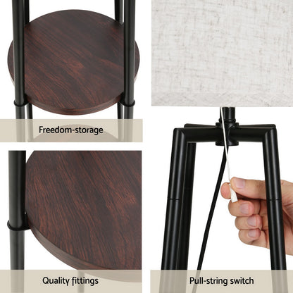Modern Floor Lamp with Storage Shelves and LED Lighting