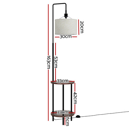 Modern Floor Lamp with Storage Shelves and LED Lighting