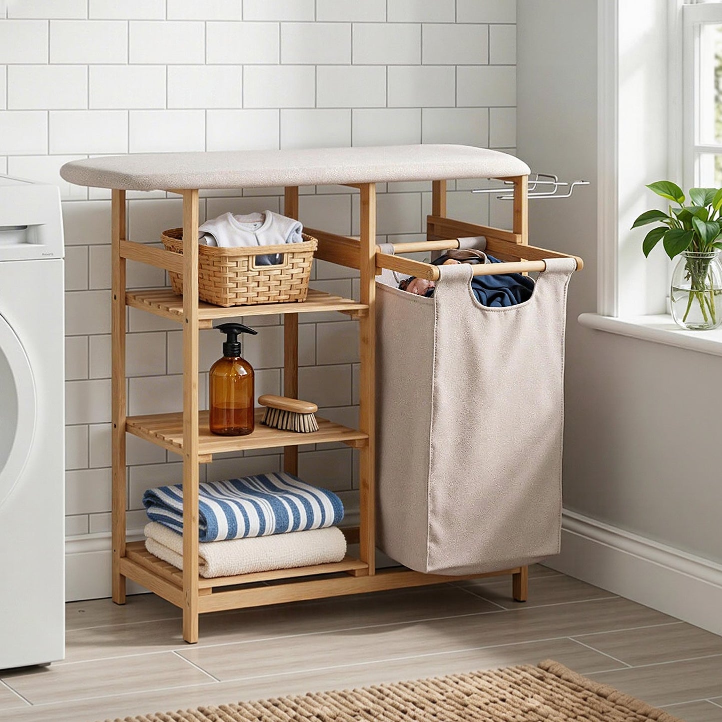 Bamboo Laundry Hamper Ironing Board 38L | Home & Living