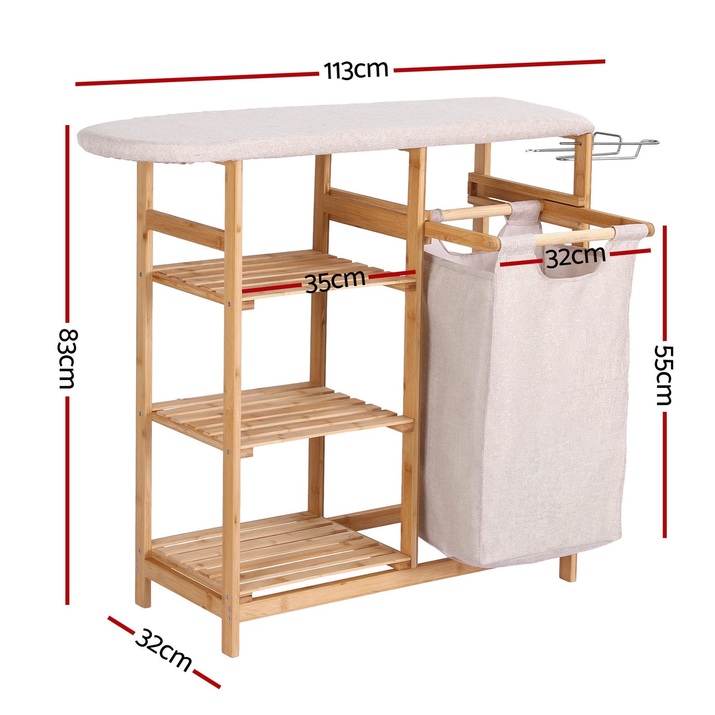 Bamboo Laundry Hamper Ironing Board 38L | Home & Living