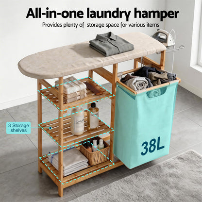 Bamboo Laundry Hamper Ironing Board 38L | Home & Living