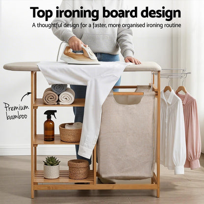 Bamboo Laundry Hamper Ironing Board 38L | Home & Living