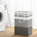 2X Laundry Basket Hamper Foldable White Grey