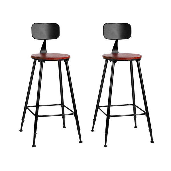  2X Bar Stools Vintage Metal Chairs