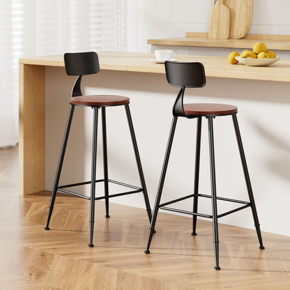 2X Bar Stools Vintage Metal Chairs