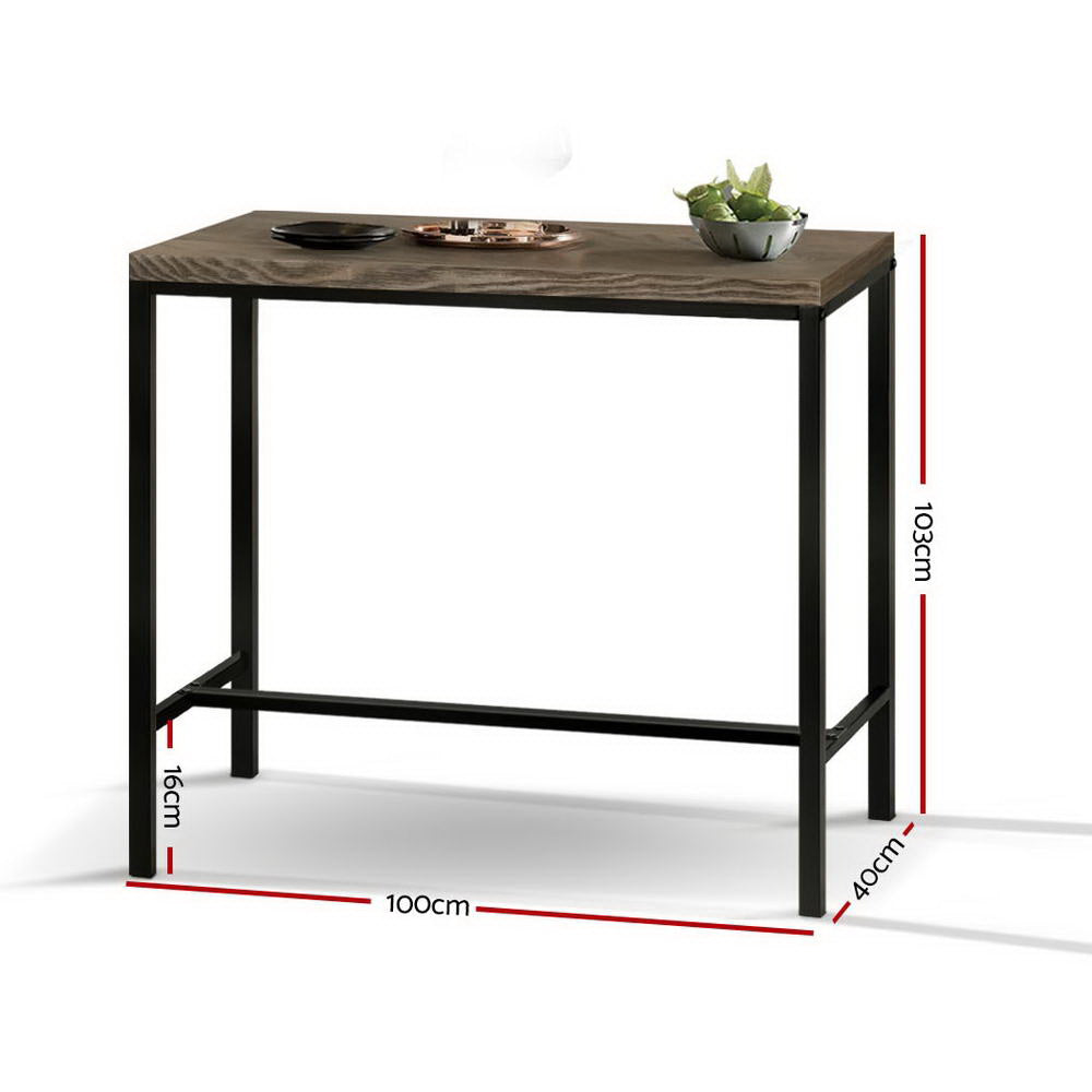 Vintage Industrial High Bar Table For Stool Kitchen Cafe Desk Dark Brown
