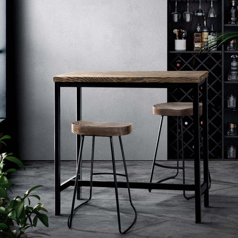 Vintage Industrial High Bar Table For Stool Kitchen Cafe Desk Dark Brown