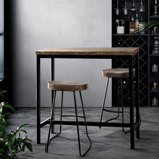 Vintage Industrial High Bar Table For Stool Kitchen Cafe Desk Dark Brown