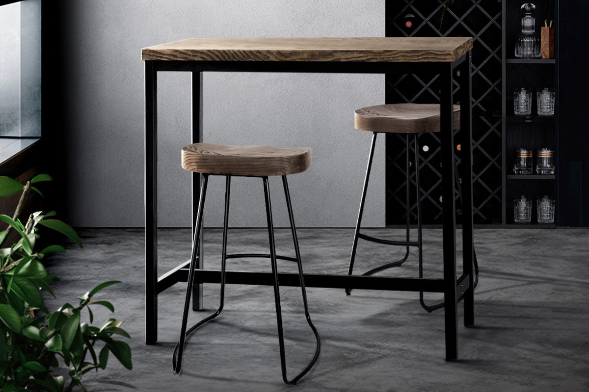 Vintage Industrial High Bar Table For Stool Kitchen Cafe Desk Dark Brown