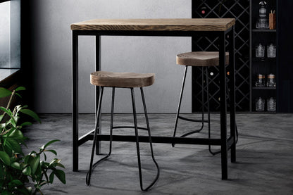 Vintage Industrial High Bar Table For Stool Kitchen Cafe Desk Dark Brown