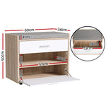 Shoe Cabinet Bench Shoes Storage Organiser Rack Fabric Seat Wooden Cupboard Up to 8 pairs