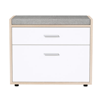 Shoe Rack Cabinet Bench 8 Pairs White Niva
