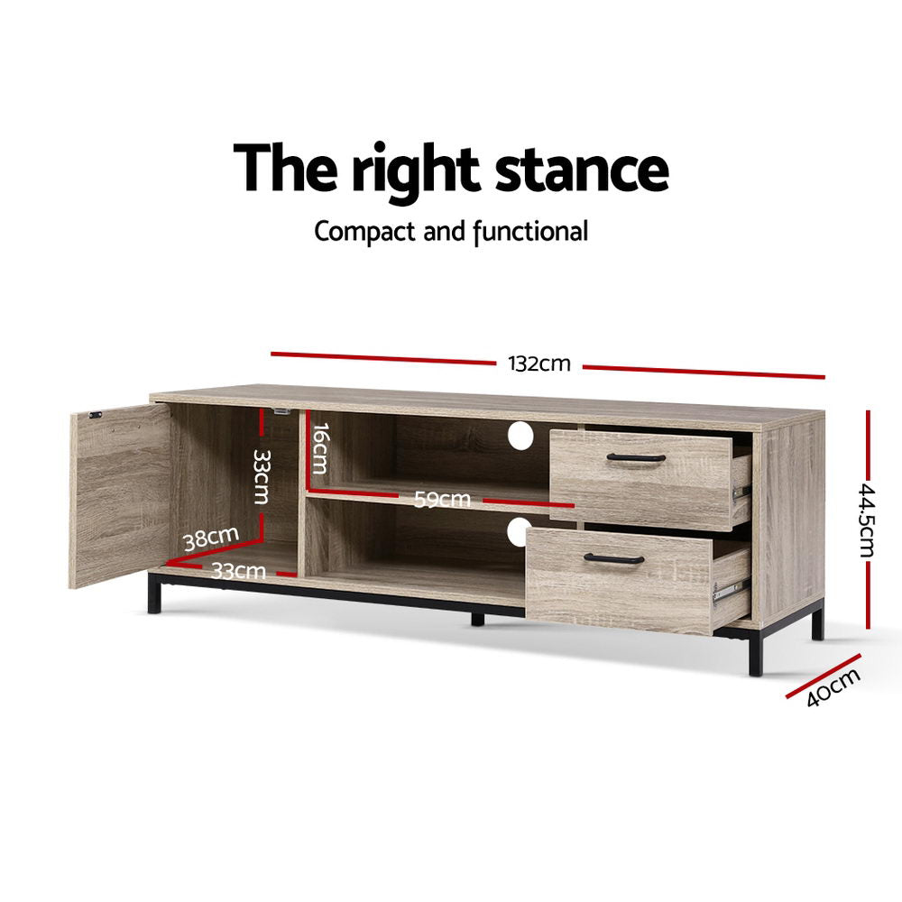 Tv Cabinet Entertainment Unit 132Cm Pine Tania