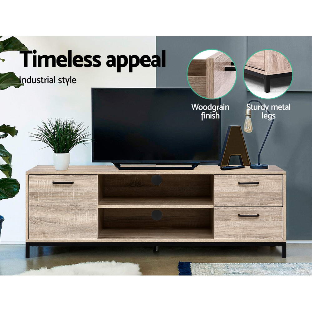 Tv Cabinet Entertainment Unit 132Cm Pine Tania