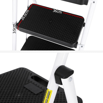 2/3/4 Step Ladder Multi-Purpose Folding Steel Light Weight Platform