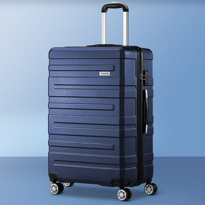 28" Luggage Suitcase Trolley Set Travel TSA Lock Storage Hard Case Navy