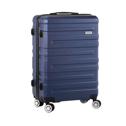 28" Luggage Suitcase Trolley Set Travel TSA Lock Storage Hard Case Navy