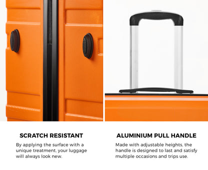 3PCS Luggage Suitcase Trolley Set TSA Lock Hard Case Orange