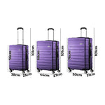 Luggage Suitcase Trolley Set Travel TSA Lock Pink/Purple