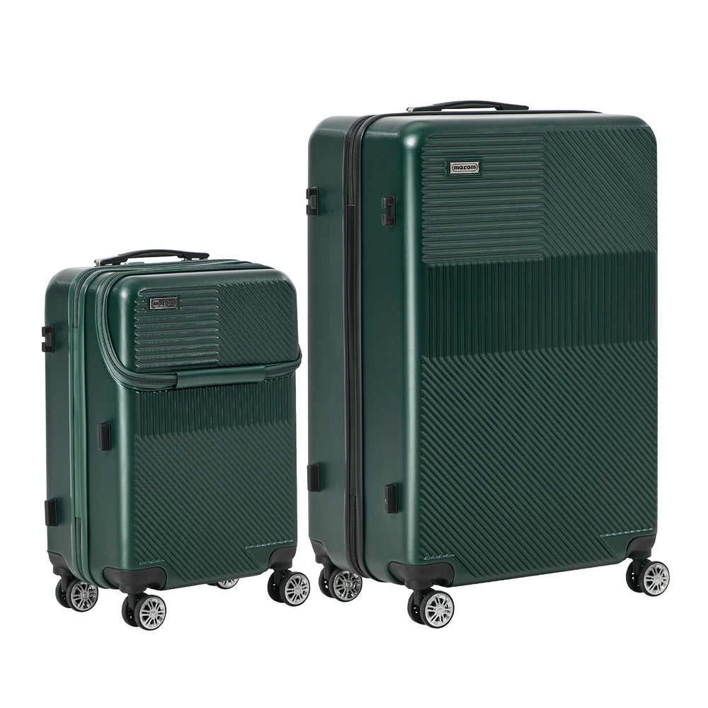 2PCS Hard Case Luggage Set TSA Lock Green | HomeAndLiving