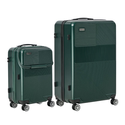 2PCS Hard Case Luggage Set TSA Lock Green | HomeAndLiving