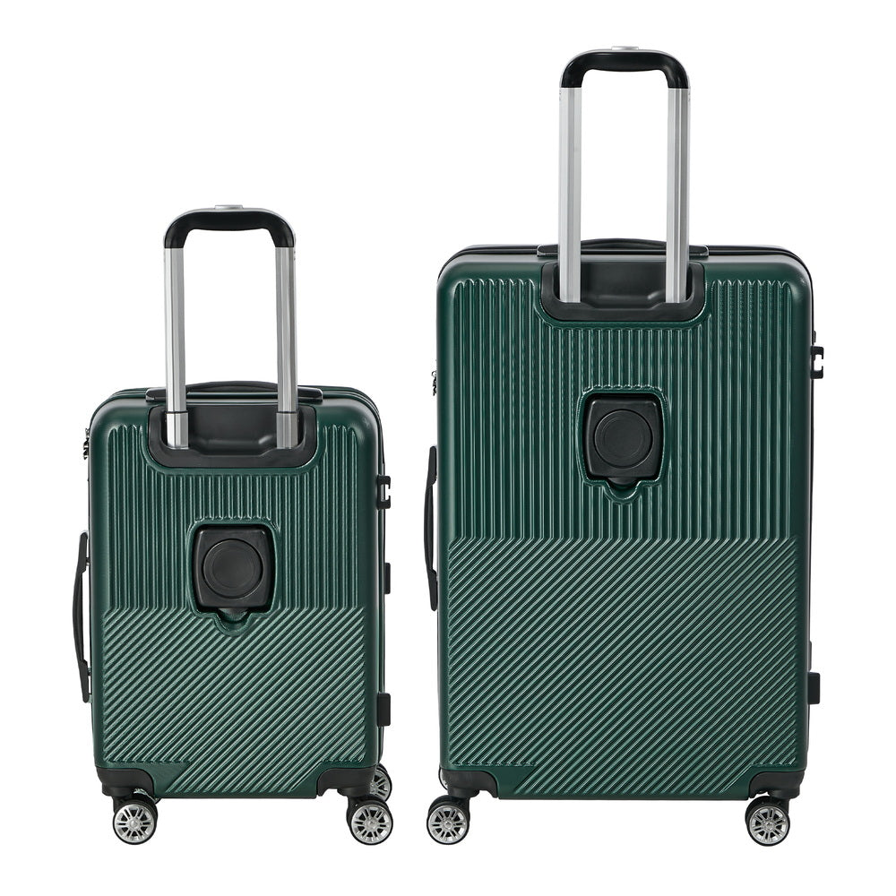 2PCS Hard Case Luggage Set TSA Lock Green | HomeAndLiving