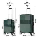 2PCS Hard Case Luggage Set TSA Lock Green | HomeAndLiving