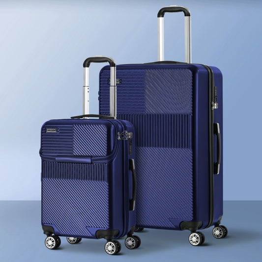 2PCS Luggage Suitcase Trolley TSA Lock Carry On Hard Case