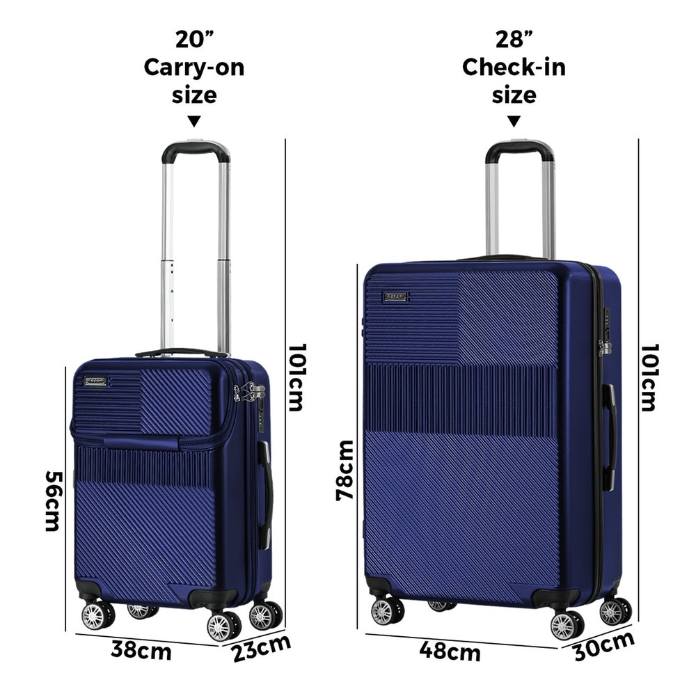 2PCS Luggage Suitcase Trolley TSA Lock Carry On Hard Case