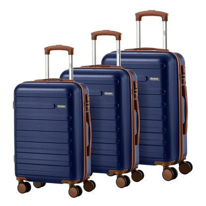 Spinner Luggage Suitcase Set Travel Collection ABS Hard Shell TSA Lock 20 24 28 Inch Black 3 Piece