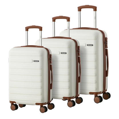 Spinner Luggage Suitcase Set Travel Collection ABS Hard Shell TSA Lock 20 24 28 Inch Black 3 Piece
