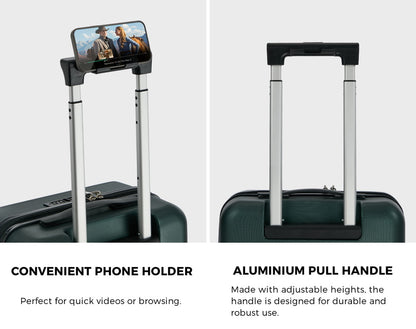 Travel Luggage 24" Suitcase Front-Opening ABS Hard Case Green Trolley