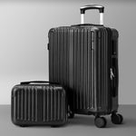 2PCS Luggage Suitcase Trolley Set Carry On TSA Hard Case Black