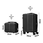 2PCS Luggage Suitcase Trolley Set Carry On TSA Hard Case Black