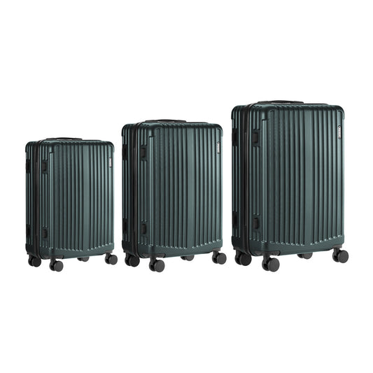 Expandable Travel Luggage Set Adventure Series ABS Trolley 20 24 28 Inch Green 3 Piece