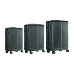 Expandable Travel Luggage Set Adventure Series ABS Trolley 20 24 28 Inch Green 3 Piece