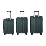 Expandable Travel Luggage Set Adventure Series ABS Trolley 20 24 28 Inch Green 3 Piece